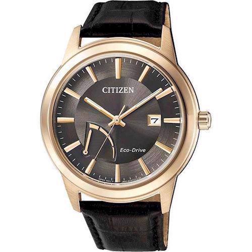 Image of Power Reserve mat og blank forgyldt stål quartz med Eco-Drive Herre ur fra Citizen, AW7013-05H